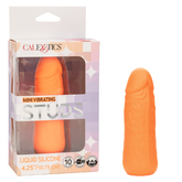 Mini Vibrating Studs 4.25"/10.75cm Liquid Silicone Vibrator Orange BULLETS
